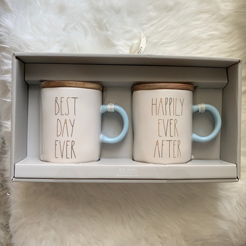 NIB Rae Dunn Happy Ever After Mug Gift Set